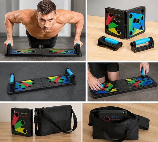 Tabla Plegable para Ejercicio JT-006 Multifuncional | Sistema de Flexiones 14 en 1 para Entrenamiento de Pecho, Espalda, Hombros y Tríceps